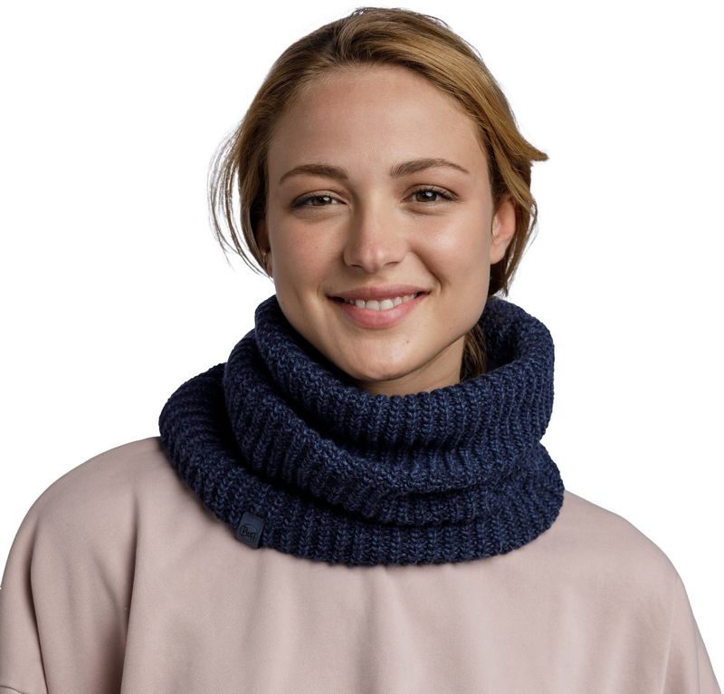 Вязаный шарф-труба с флисом Buff Knitted & Fleece Neckwarmer Jarn Denim Фото 2