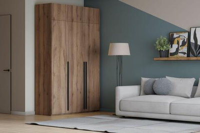 Распашной трехсекционный шкаф Лорена Пакс-3 с антресолью Дуб Табачный U1147 120*40*230 см, Коричневый   Фиеста