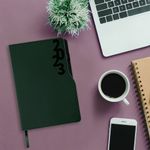 Ежедневник датированный 2023 А5 150x213 мм BRAUBERG "Up", под кожу софт-тач, зеленый, 114086