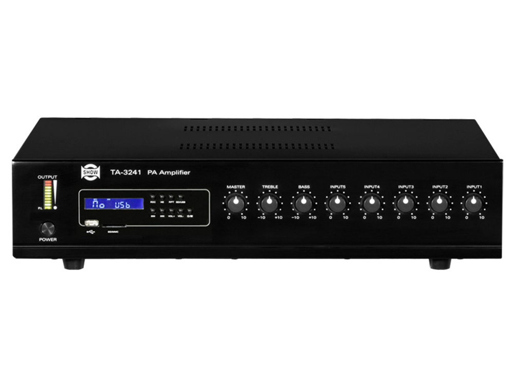 SHOW TA-3241 - трансляц. система 240 Вт, 25/70/100 В, 4Line/mic+2AUX, MP3 плеер