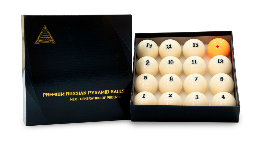 Шары для русского бильярда 68 мм "Premium F8" желтый биток