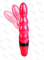 Красный текстурированный мультискоростной вибратор Vivace, 21.7 см