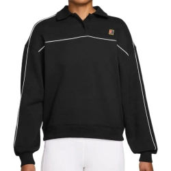 Женская Кофта теннисная Nike Court Collection Heritage Fleece - black/white