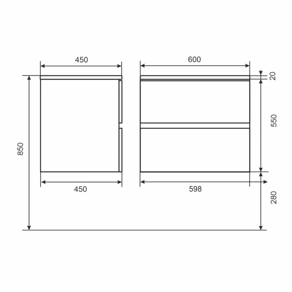 Тумба с раковиной Uperwood Barsa 60 см, раковина черная глянцевая, подвесная тумба черная/дуб сонома
