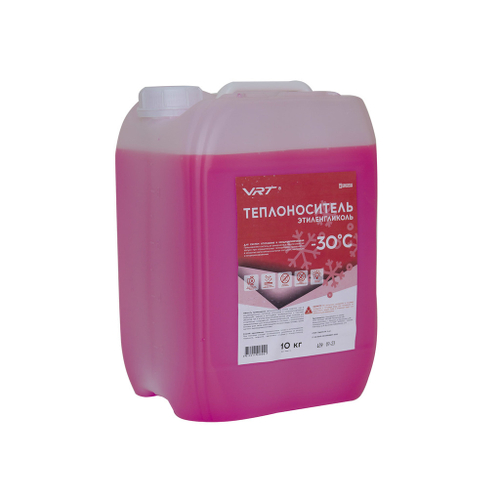 Теплоноситель VRT VR.E.G.10.30 (этиленгликоль, -30 град) 10 кг РОЗОВЫЙ