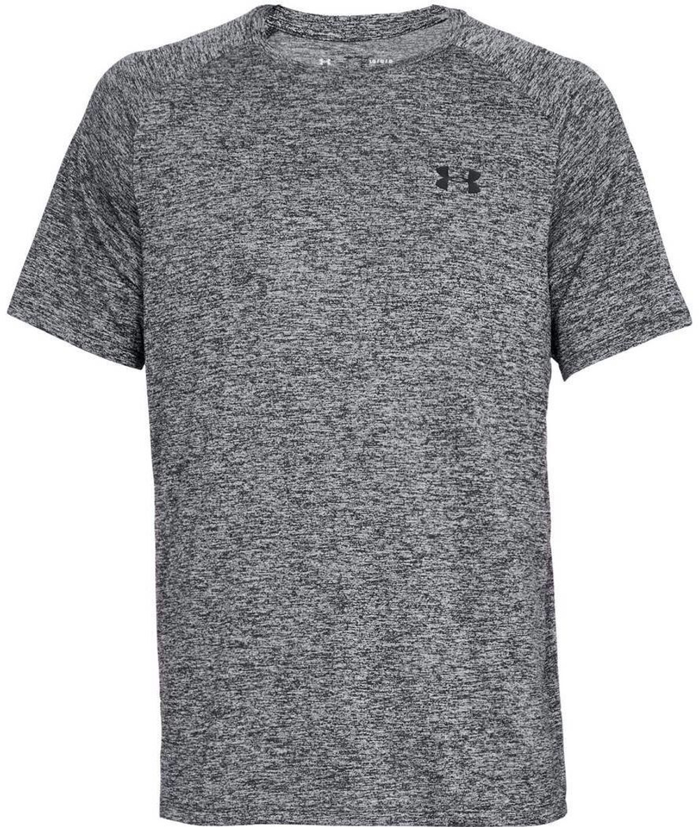 Мужская теннисная футболка Under Armour Tech SS Tee 2.0 - black/black melange
