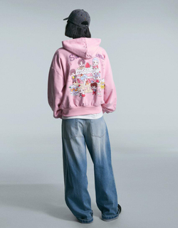 BERSHKA Толстовка с принтом TinyTAN, розовый