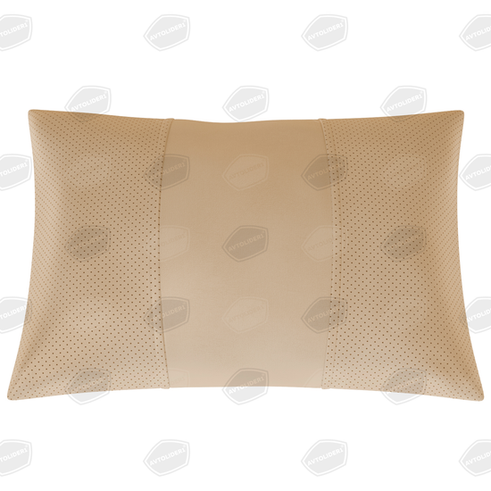 Автомобильная подушка под шею или поясницу из экокожи (прямоугольная на резинке)