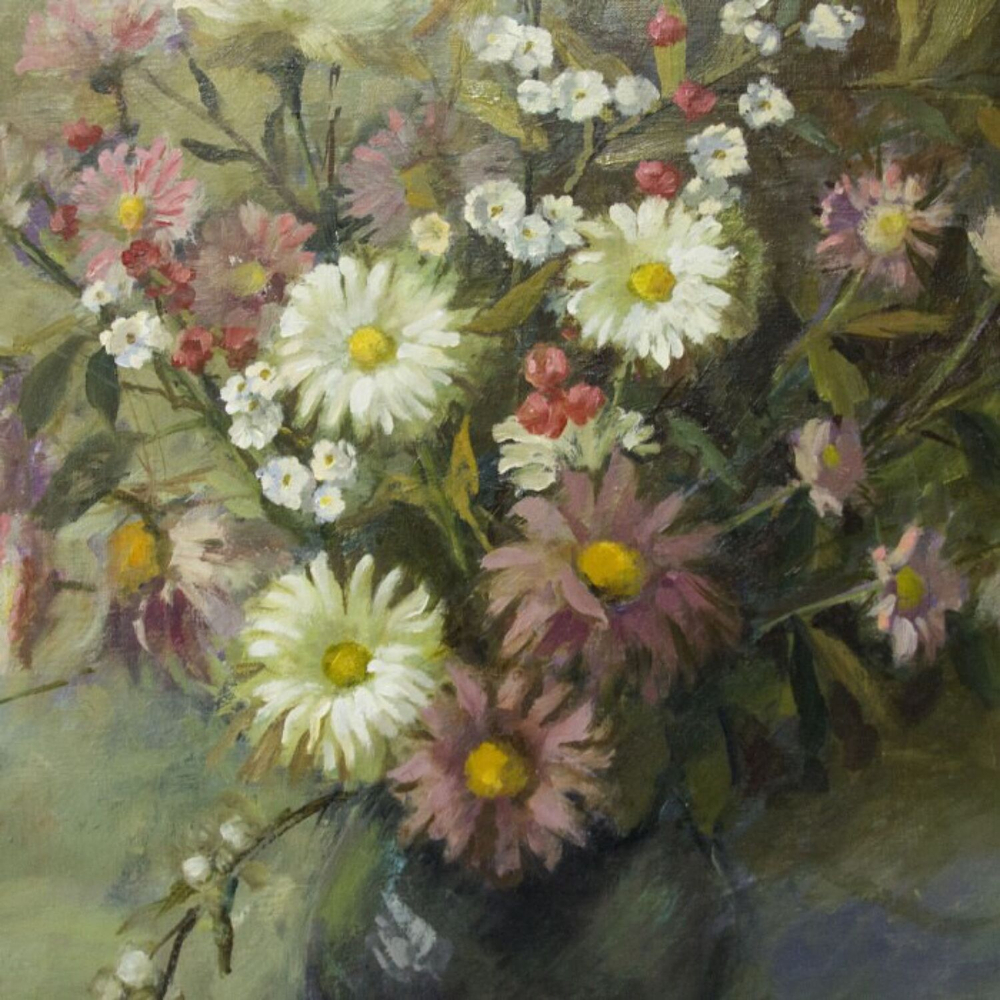 Винтажная картина «Натюрморт с цветами»