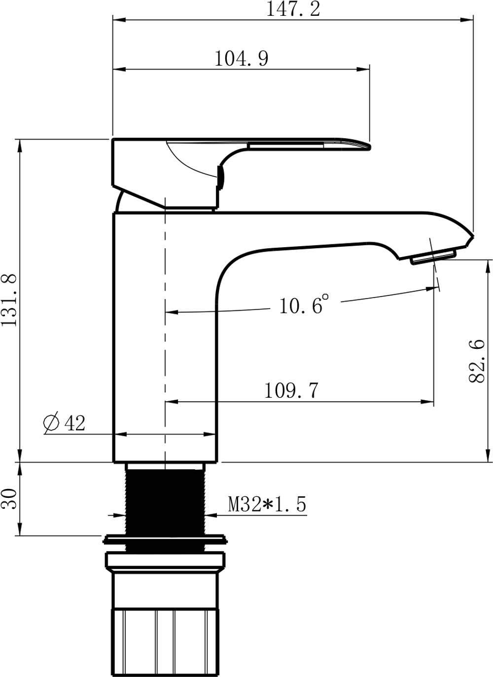 Смеситель для раковины STWORKI Копенгаген S42010GG глянцевое золото