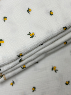 Муслиновая пеленка Лимончики 90*130 (+/-5см)