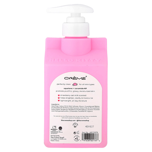 The Creme Shop, Hello Kitty®, улучшенная очищающая смесь для тела, клубничное овсяное молочко, 500 мл (16,9 жидк. унции)