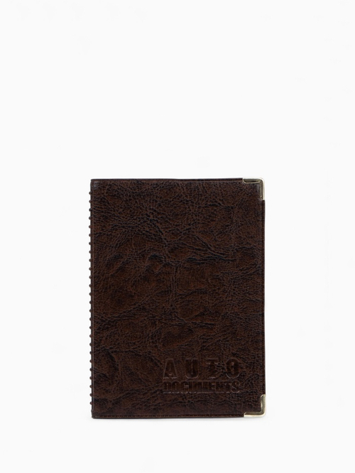 Обложка д/автодок, 10,5*0,5*13,5см, с уголками, коричневый, 3608226