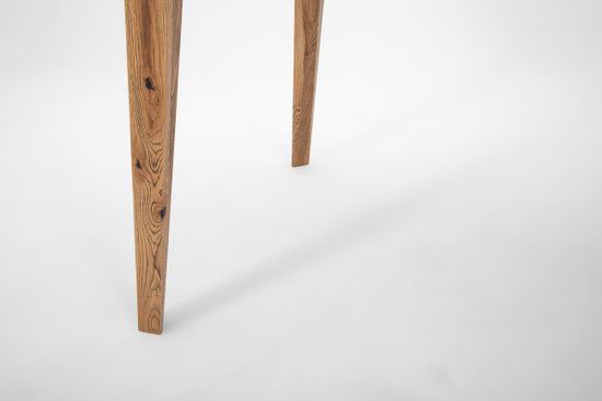 Стол Франк (дуб/нога светлый дуб с чёрной патиной/столешница керамика жемчуг)