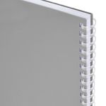 Тетрадь обложка пластик, А4 80 л., гребень мягкий, вырубка для ручки, клетка, BRAUBERG, серый, 405372