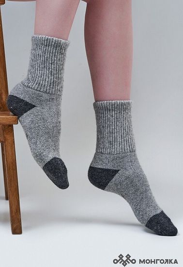 Носки из монгольской шерсти Серые