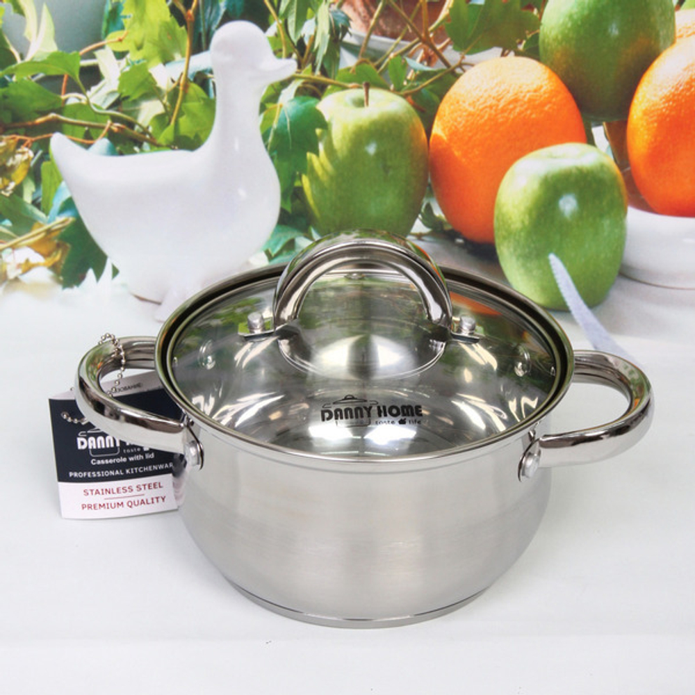 Набор посуды из нержавеющей стали ADELE 3 предмета (3 кастрюли 1,9л, 2,7л, 3,4л), DH08-6