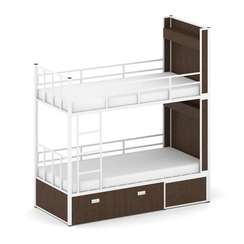 Overnight Кровать 2-х ярусная ON.K2-001 Венге Цаво/Металл Белый 2080*950*2260