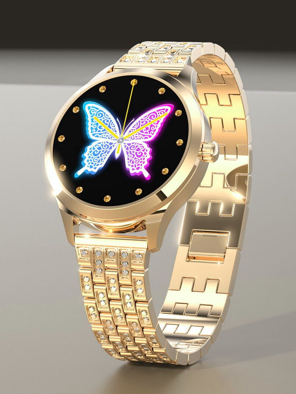 Ремешок для часов 22мм браслет женский и мужской со стразами для любых моделей со стандартным креплением на шпильках PARASMART Crystal