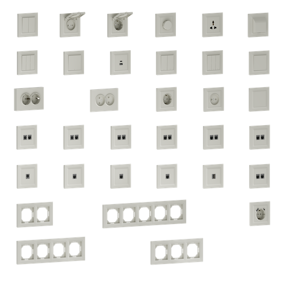 Рамка 3-я,  Wave матовый кашемир,  серия A07