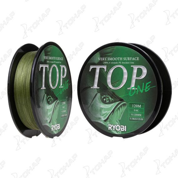 Шнур TOP PE4X-120M 0.6/d-0.128mm Dark green Ryobi