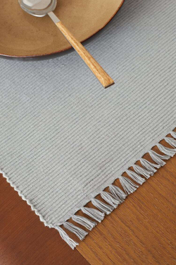 ZARA HOME СЕРВИРОВОЧНАЯ САЛФЕТКА С БАХРОМОЙ (УПАКОВКА ИЗ 2 ШТУК), СЕРЕБРИСТЫЙ