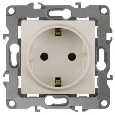 Розетка 1-м СП Эра12 12-2111-02 16А IP20 16AX 250В 2P+E Schuko винт сл. кость Эра Б0029237