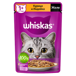 Whiskas 75 г желе курица/индейка - консервы (пауч) для кошек