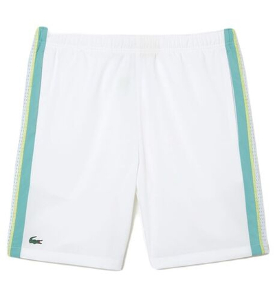 Мужские теннисные шорты Lacoste Recycled Polyester Tennis Shorts - white/green/yellow