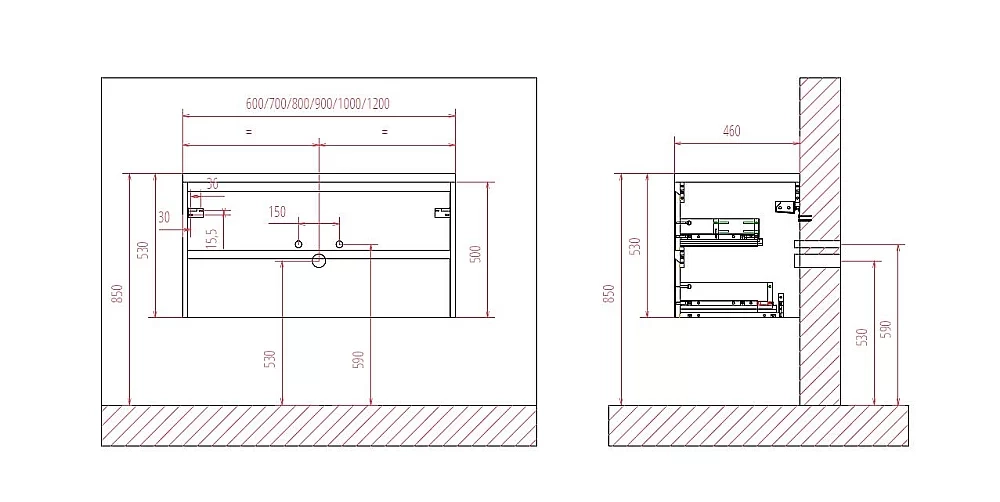 Тумба с раковиной и столешницей BelBagno KRAFT 70 Bianco Opaco