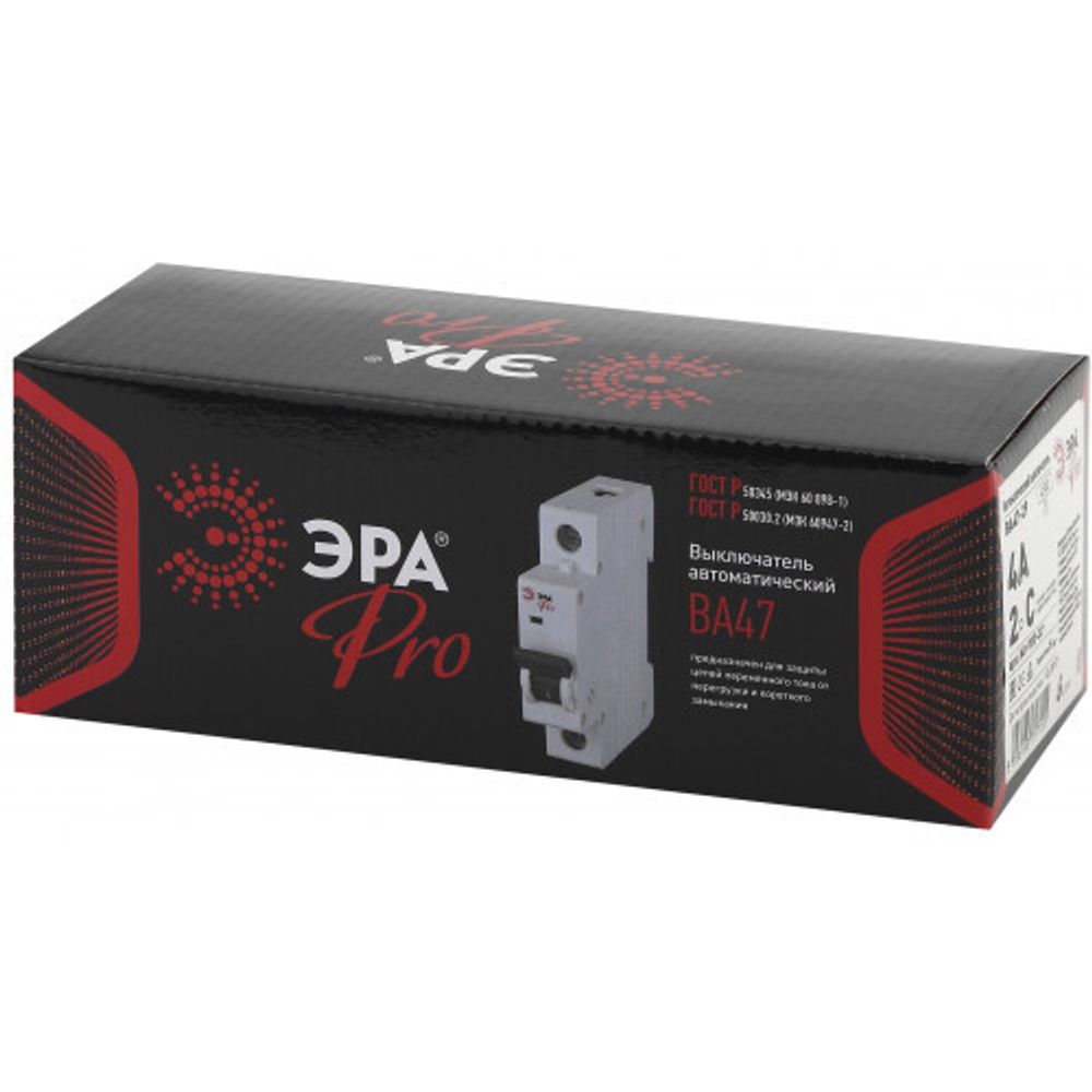 Автоматический выключатель ЭРА PRO NO-900-22 ВА47-29 2P 4А кривая C 4,5кА