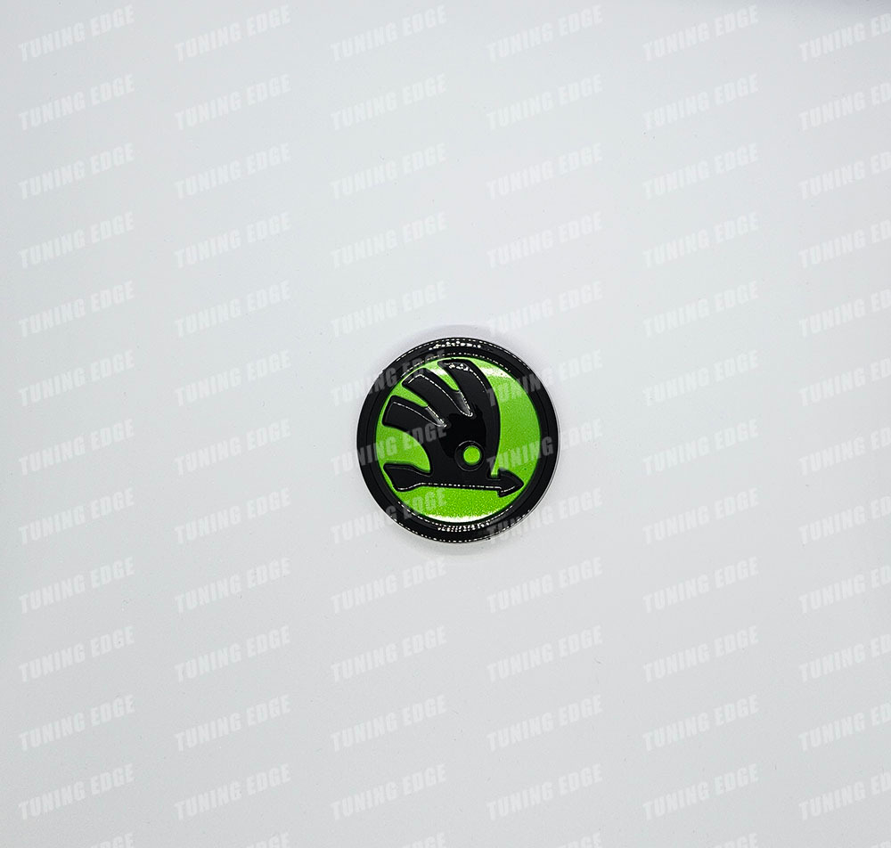 Эмблема Skoda стандартная 80мм (зеленый)
