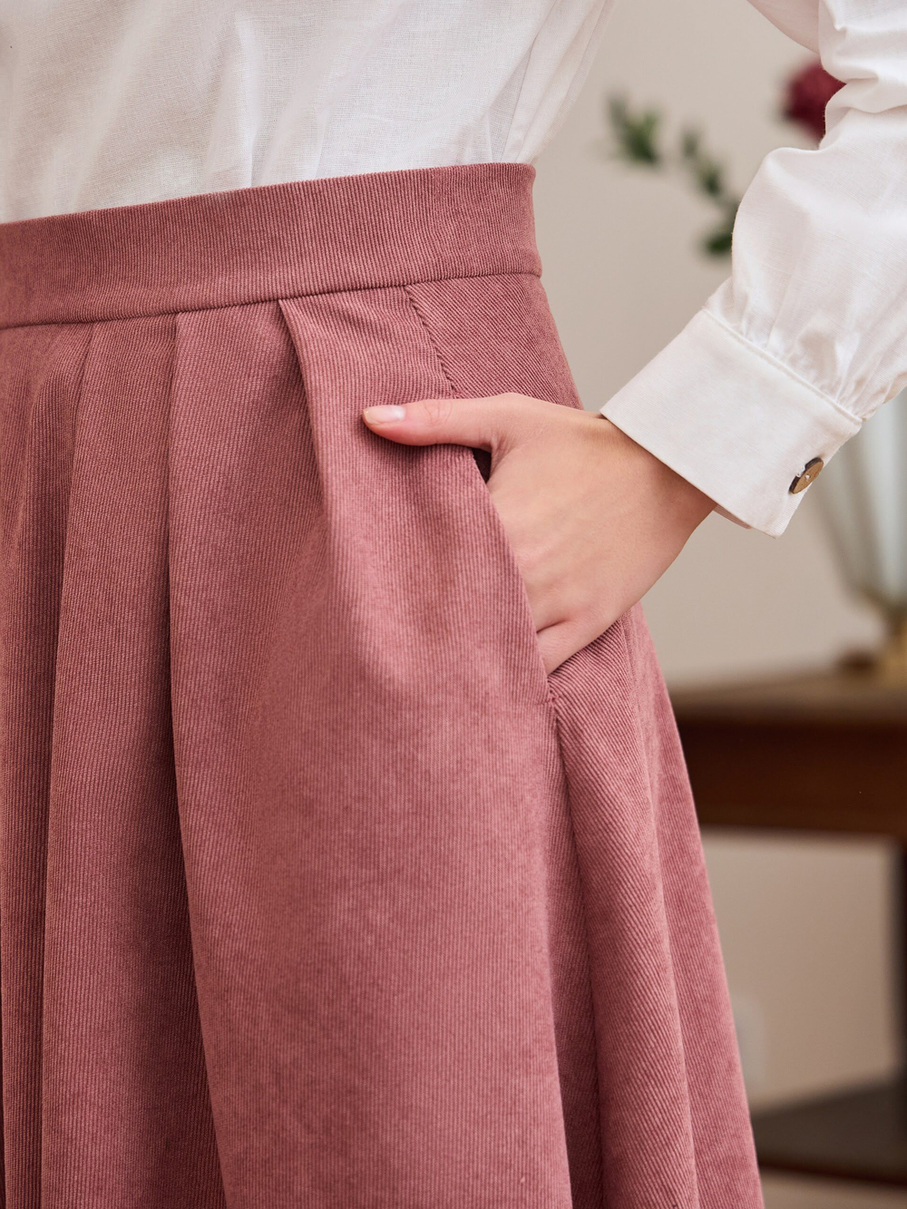 Юбка бохо вельветовая миди