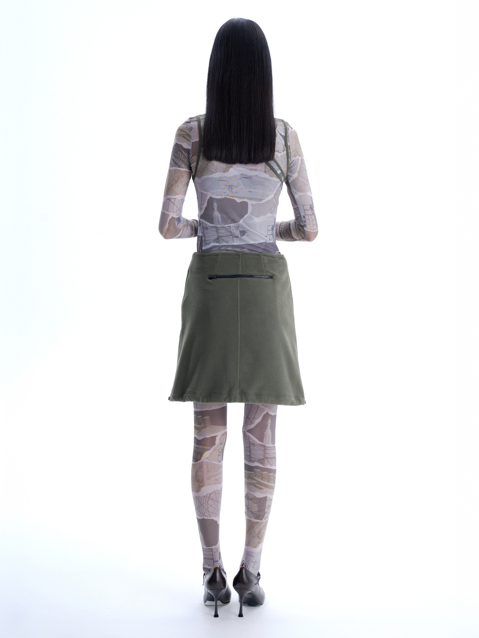 Юбка флисовая хаки