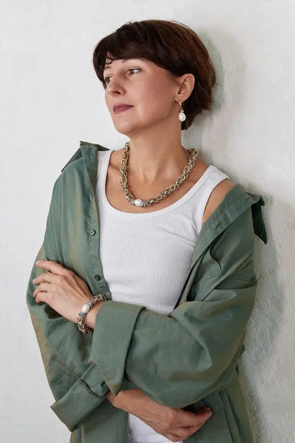 HMG 1131 Sg белая Майорка Колье Византия арт.2100