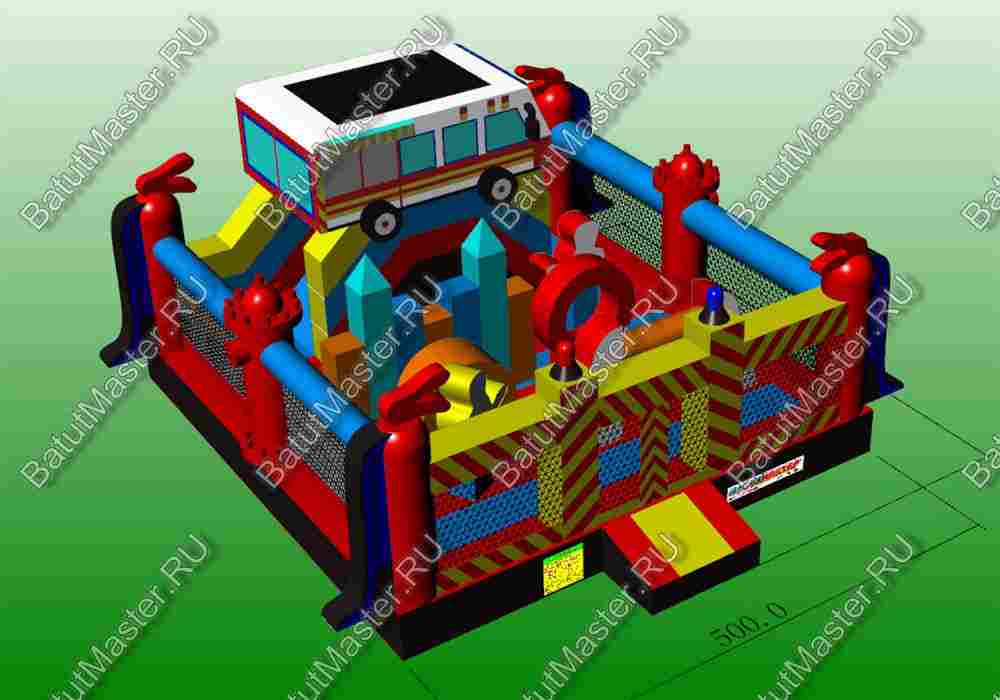 Надувной батут "Пожарная площадка" 6*4*4 м