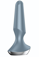 Серая анальная пробка с вибрацией Satisfyer Plug-ilicious 2 - 14 см. (Цвет: серый)
