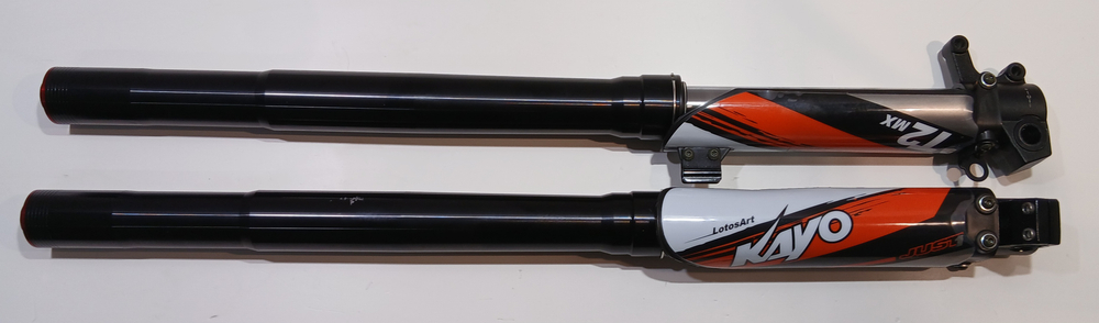 Амортизатор L=800 передний (перья, компл.) d48x51 с пластиком Мотоцикл KAYO T2 EX