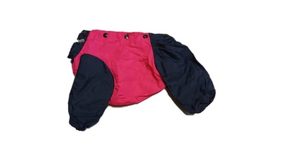 Комбинезон,  утепленный байкой 20 девочка (обхват груди 35 - 40) розовый - темно синий