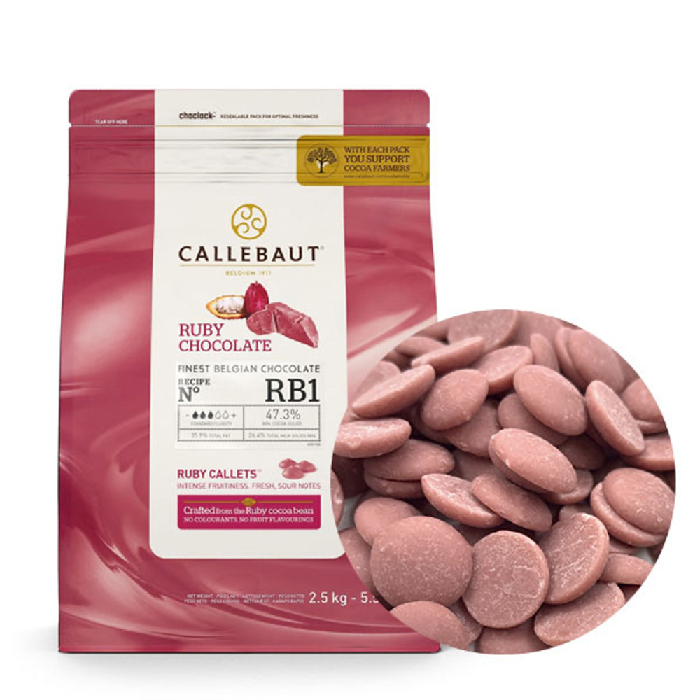 Шоколад рубиновый RUBY Callebaut, фасовка 200гр