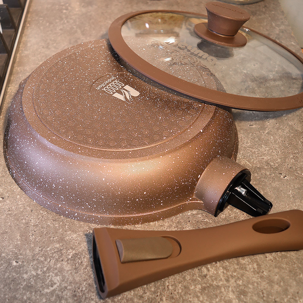 Сковорода 22см Венеция со съемной ручкой и стеклянной крышкой