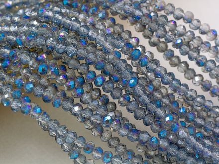 Нить бусин для украшений 3,5х3мм (ювелирное стекло)