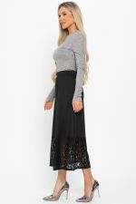 Юбка с кружевом Элегия (черная) Ю14913-10М LT Collection