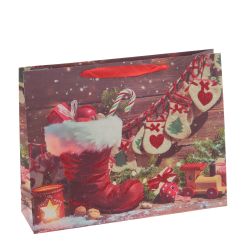 GAEM Пакет подарочный (бумага 230г/м2, блок микс 12шт), L24 W10 H18 см, 4в.