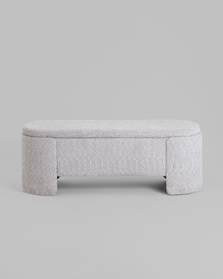 Банкетка Taks с местом для хранения букле светло-серый