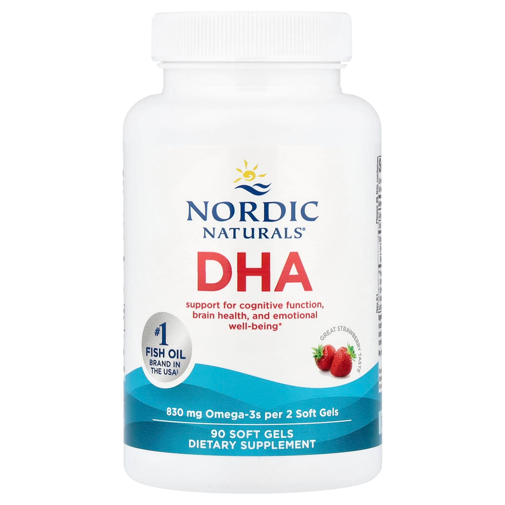 Nordic Naturals, ДГК, клубничный вкус, 90 мягких таблеток