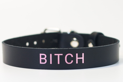 Лунный свет Ошейник с надписью BITCH (черный)