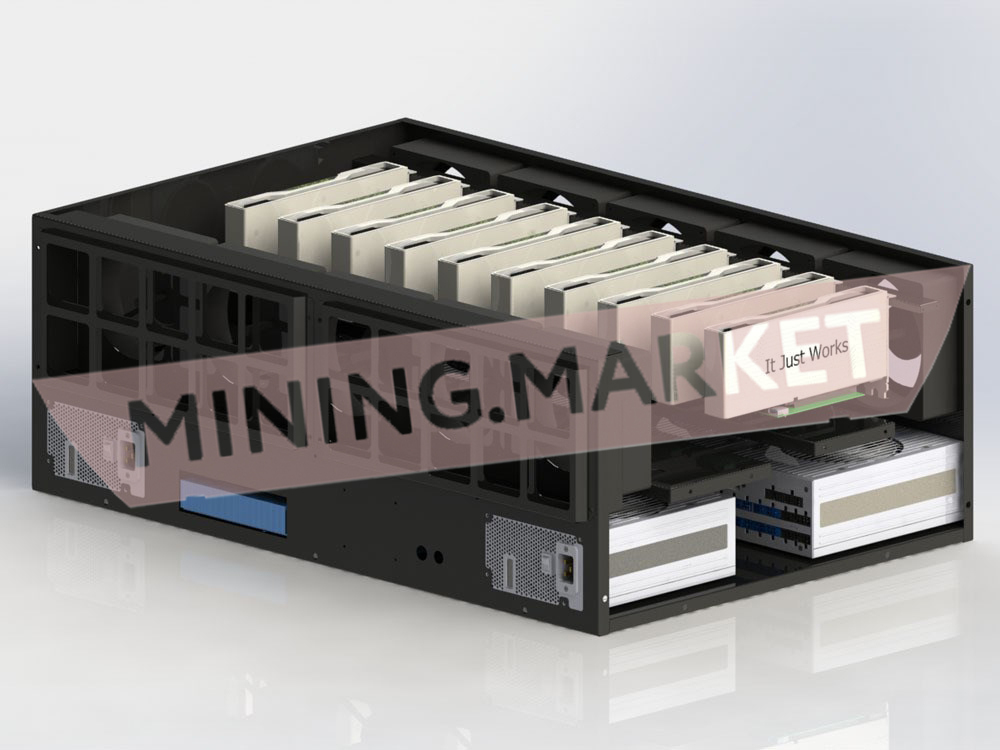 Продувная тушка для майнинга на 8 больших видеокарт