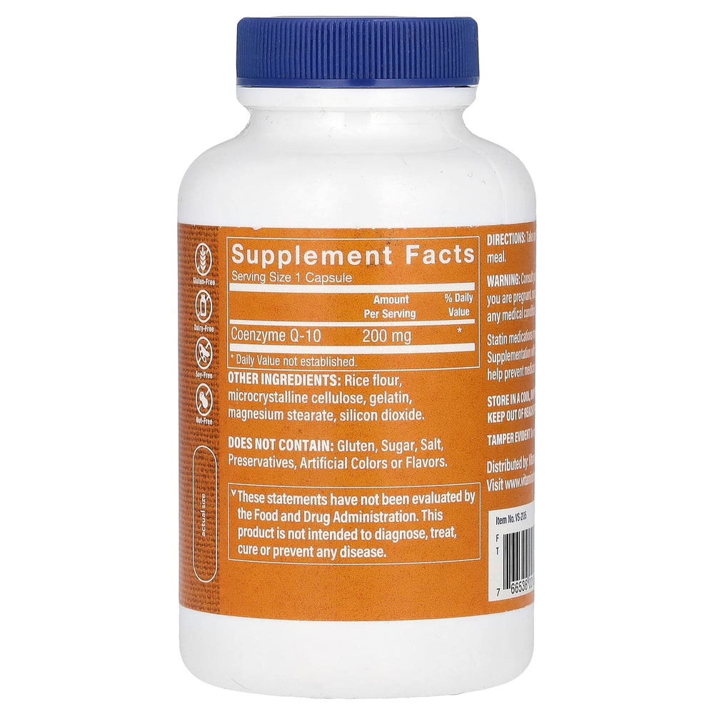 The Vitamin Shoppe, коэнзим Q10, 200 мг, 120 капсул