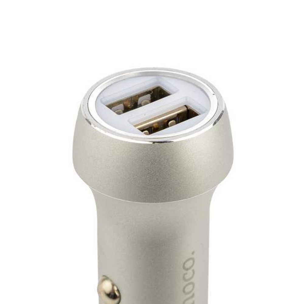 Разделитель автомобильный Hoco Z7 Kingkong dual USB Car Charger Apple&amp;Android (2USB: 5V &amp; 2.4A) Серебристый